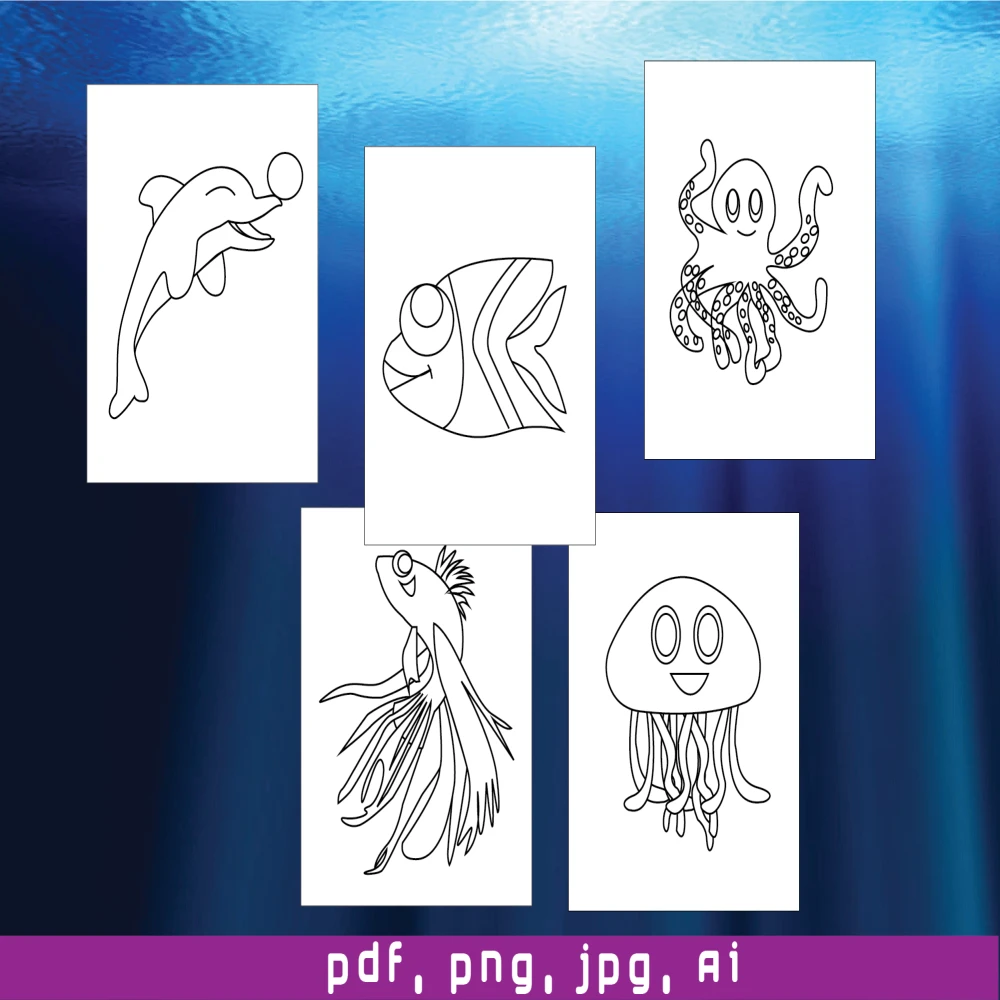 Sea coloring pages sea animal printable coloring pages under the sea animals outlines clipar