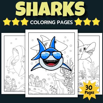 Printable sharks sea animals coloring pages