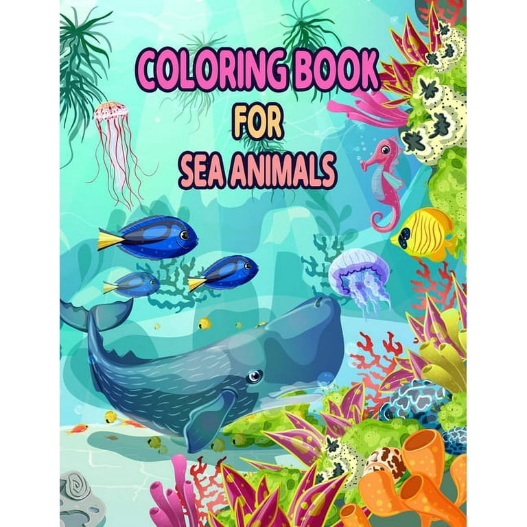 Coloring book for sea animals sea life