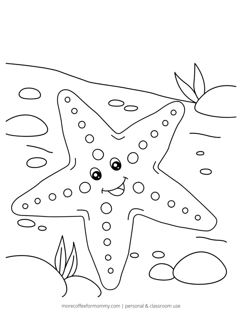 Sea animal printable coloring pages â more coffee for mommy