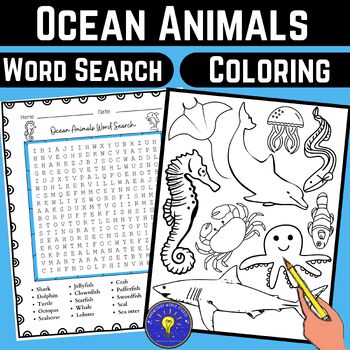 Ocean animals activities word search