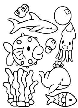 Under the sea creatures coloring pages and free colouring pictures to print ocean coloring pages animal coloring pages free coloring pictures