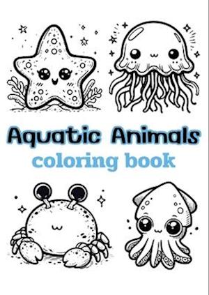 Fã aquatic animals coloring book childrens coloring pages word search puzzles af beccanica k som hãftet bog pã engelsk