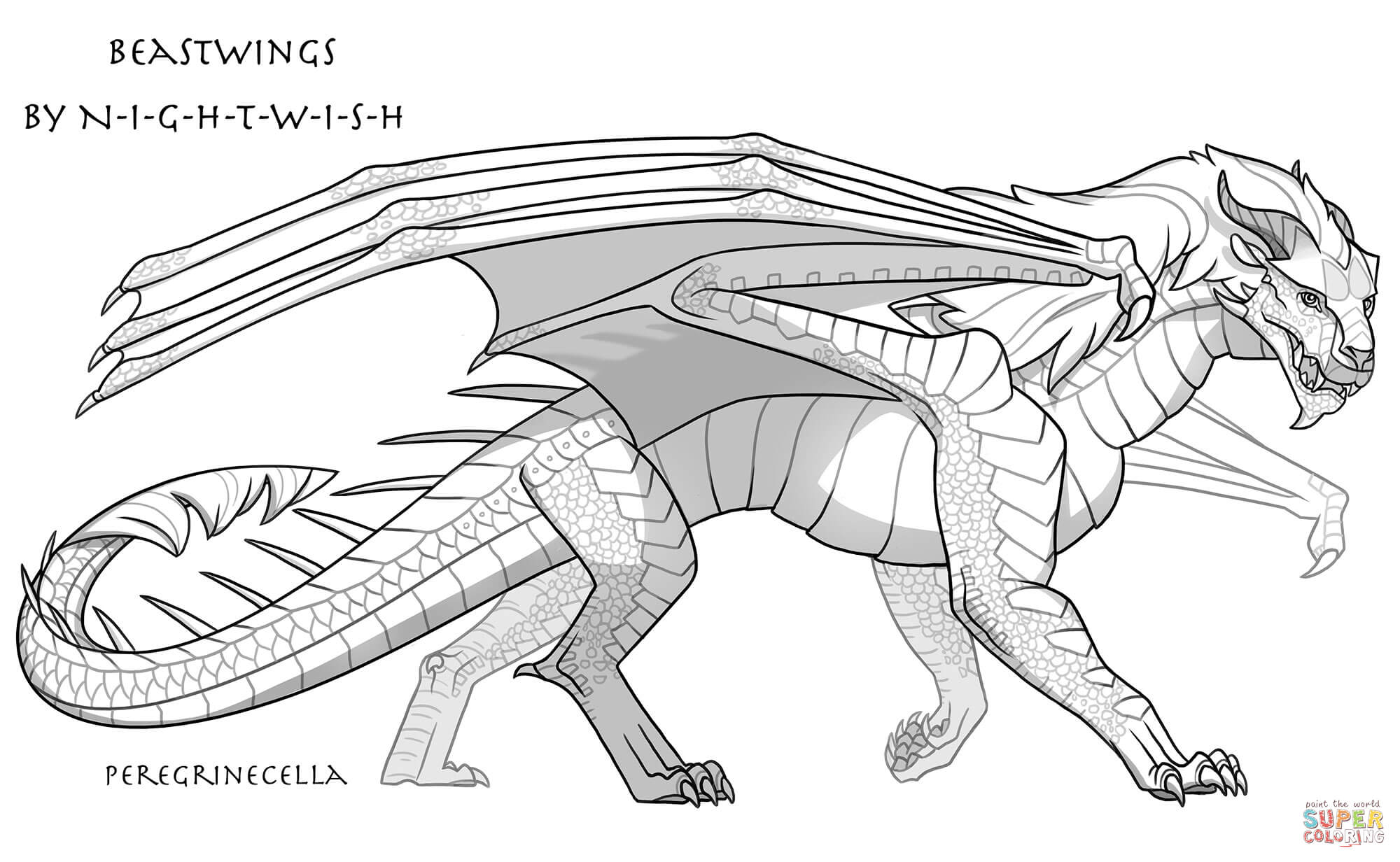 Beastwing dragon coloring page free printable coloring pages