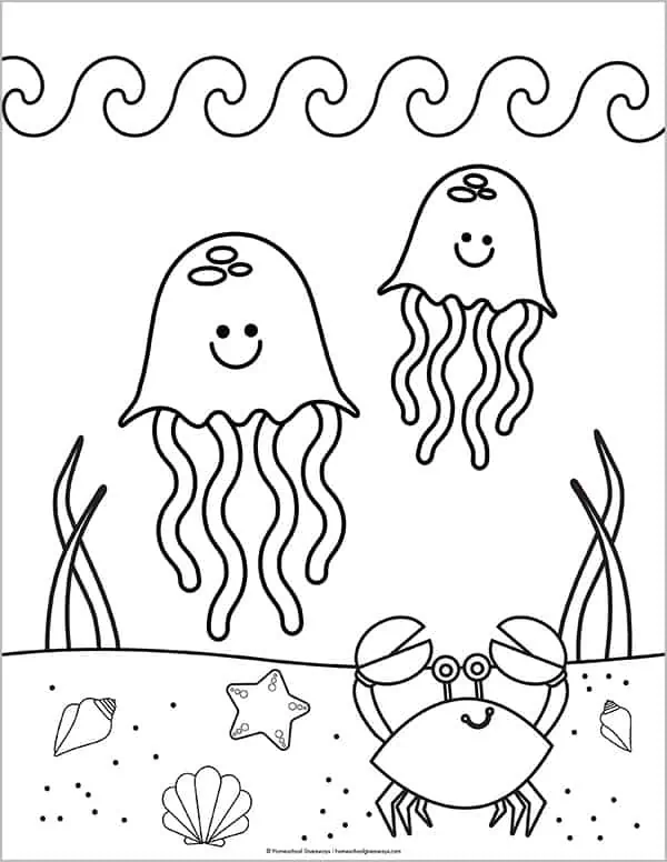 Ocean coloring pages for kids to print for free