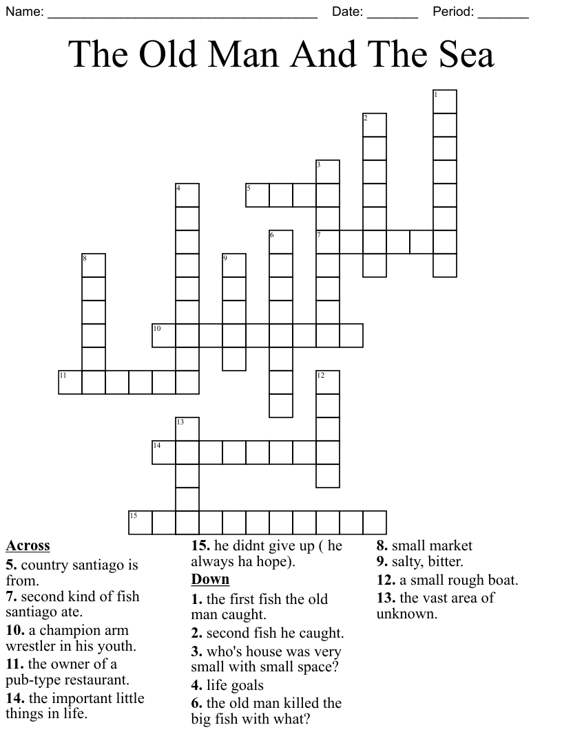 The old man and the sea crossword