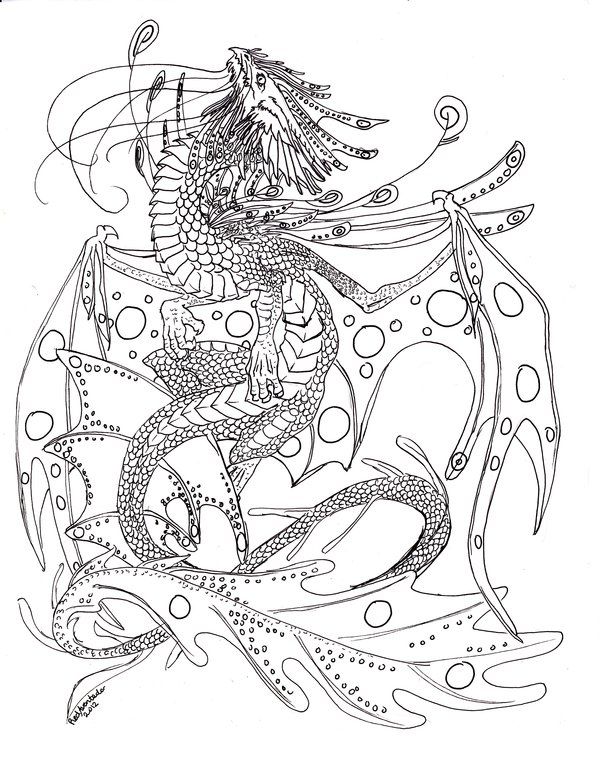 Water dragon lineart version dragon coloring page snake coloring pages black and white drawing