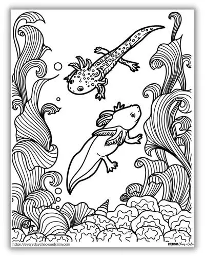 Free axolotl coloring pages pdf download