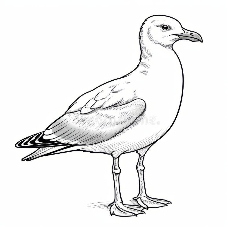 Seagull coloring stock illustrations â seagull coloring stock illustrations vectors clipart