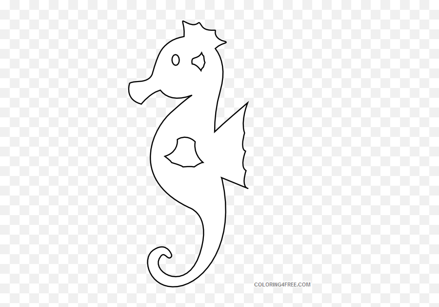 Seahorse outline coloring pages