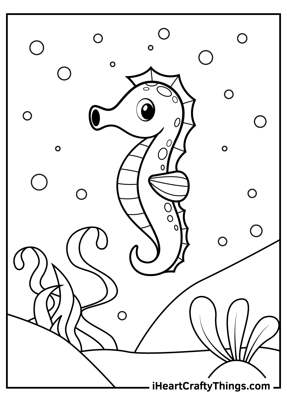 Seahorse coloring pages free printables