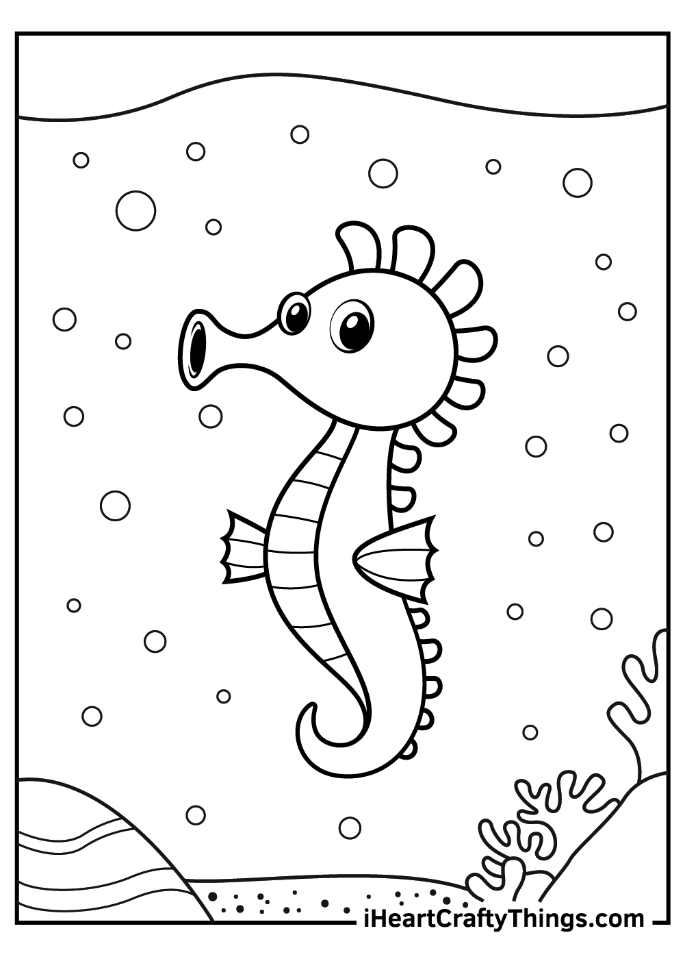 Seahorse coloring pages free printables