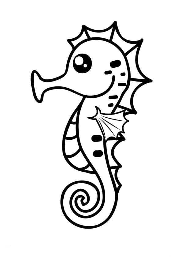 Free seahorse coloring page