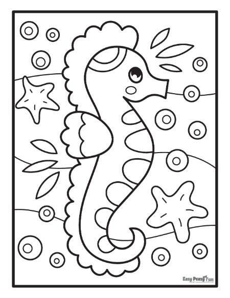 Printable seahorse coloring pages â sheets