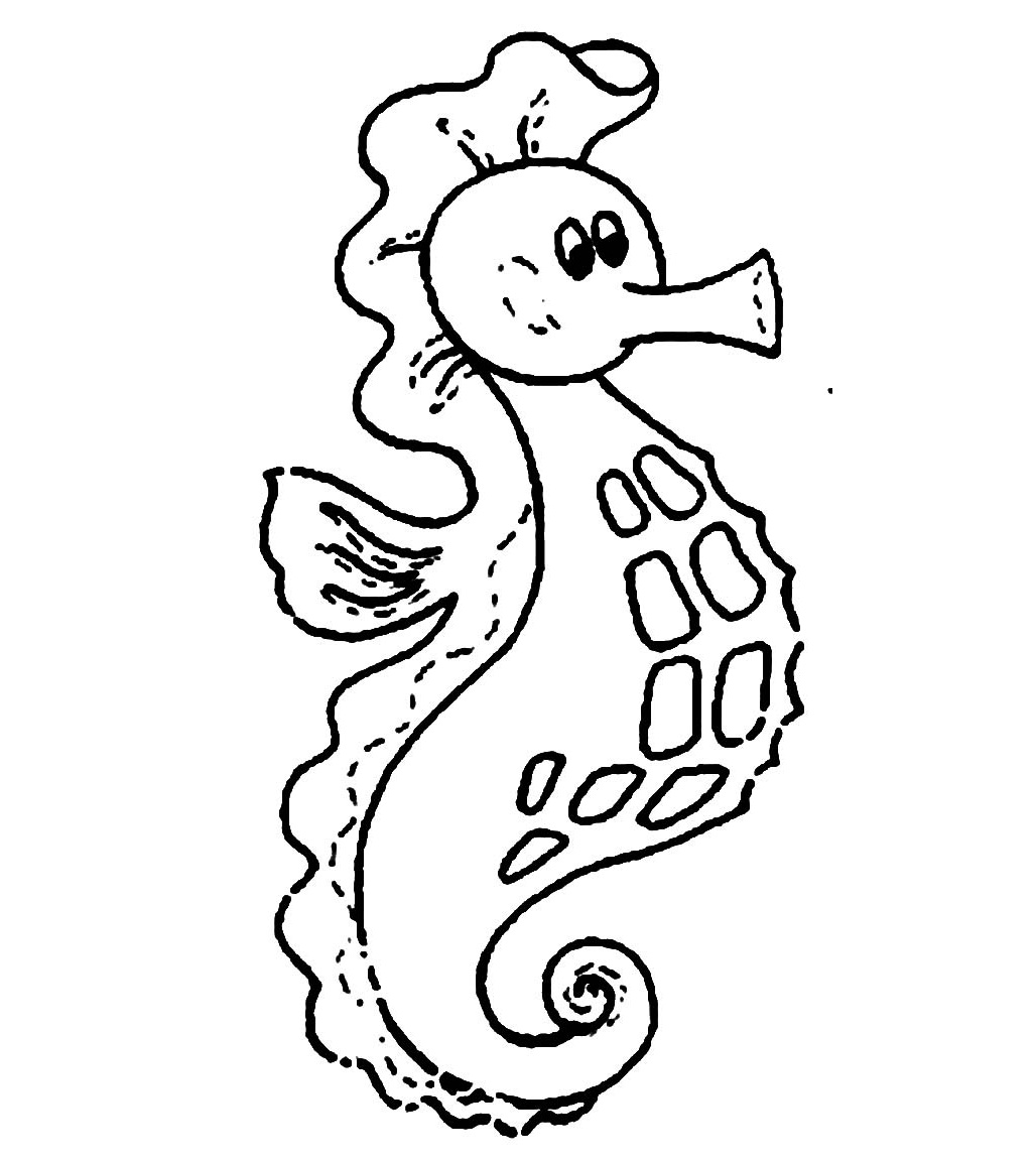 Free printable seahorse coloring pages for kids