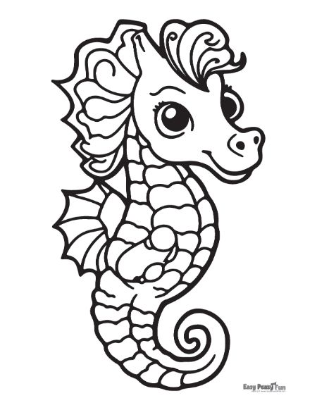 Printable seahorse coloring pages â sheets