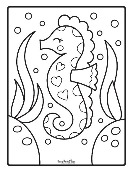 Printable seahorse coloring pages â sheets