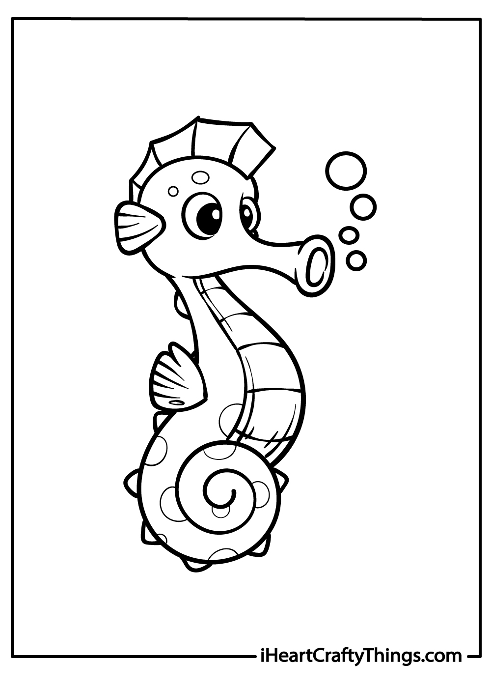 Seahorse coloring pages free printables