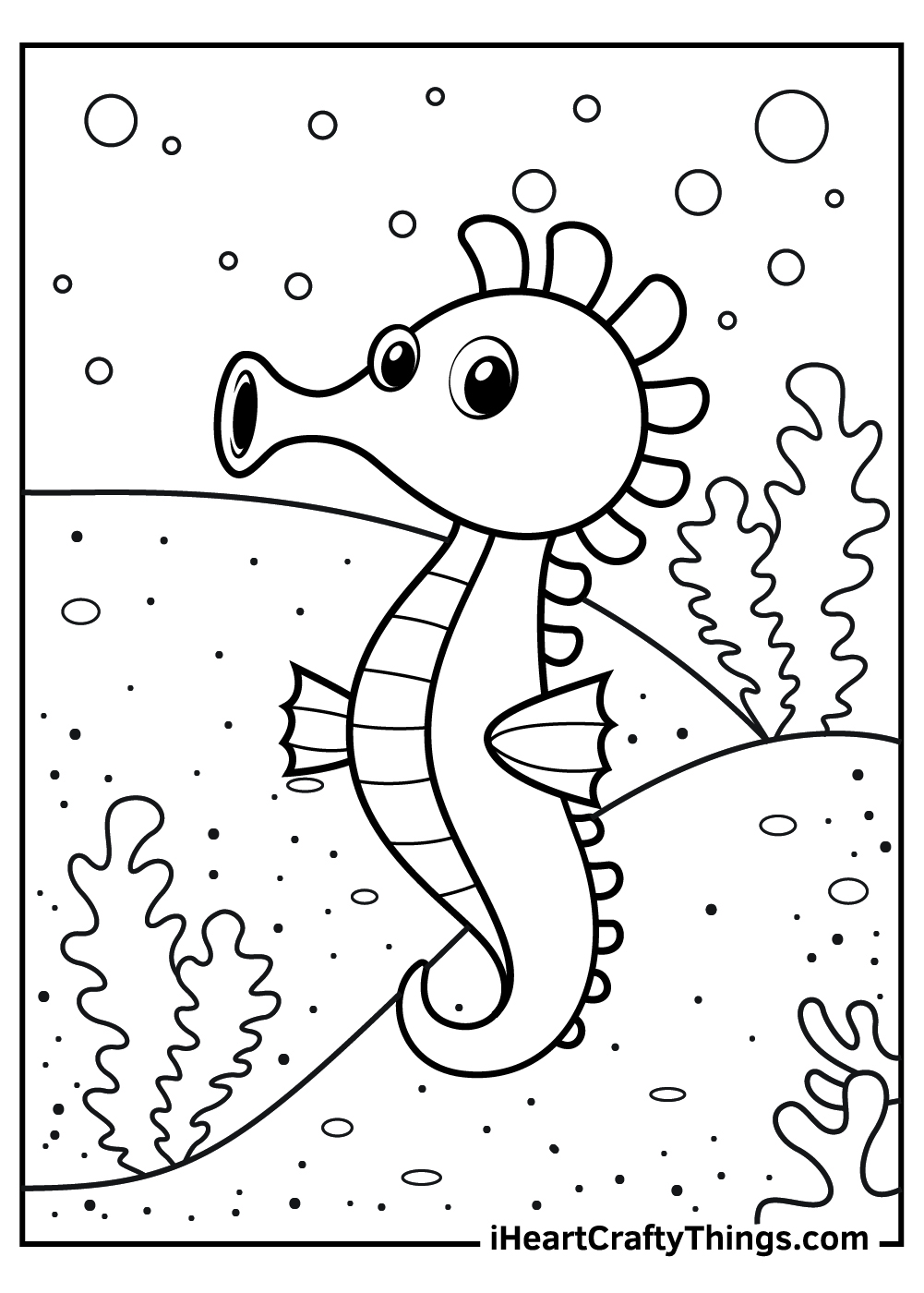 Seahorse coloring pages free printables