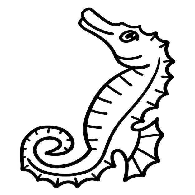 Premium vector sea horse isolated coloring page for kids