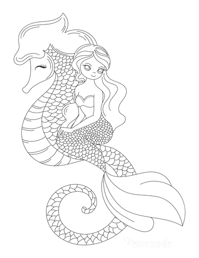 Free printable mermaid coloring pages