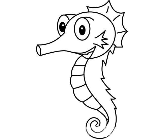 Seahorse shape s crafts colouring pages