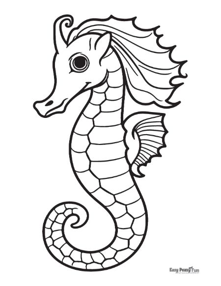 Printable seahorse coloring pages â sheets