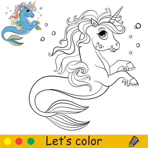 Seahorse template stock illustrations royalty