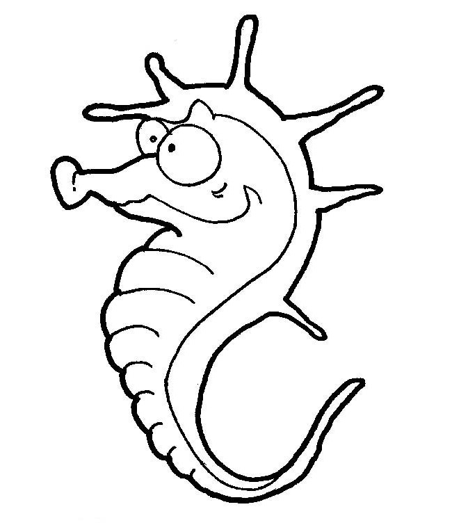 Seahorse shape s crafts colouring pages