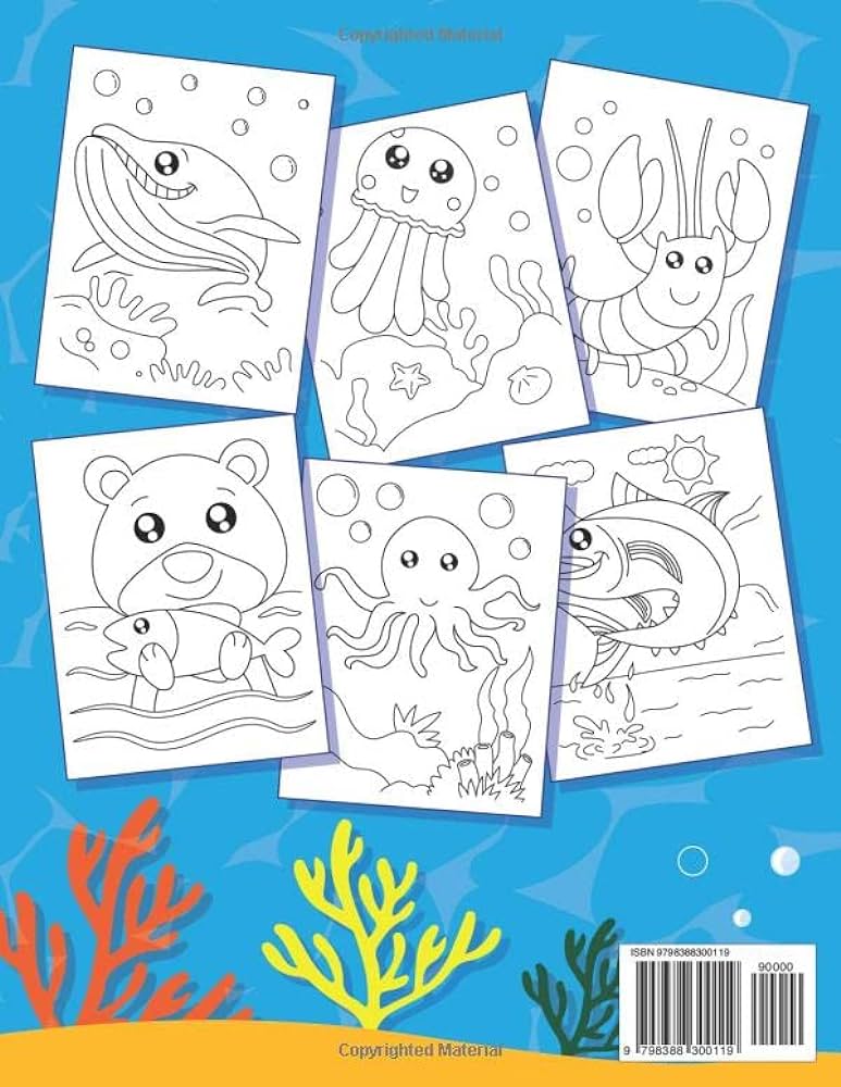 Ocean animals coloring book for kids ages