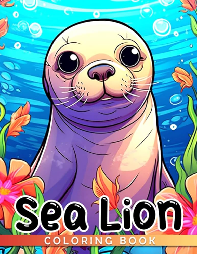 Sea lion loring book cute animal loring pages with wonderful illustrations for kids fun and relaxation gift ideas for boys and girls holden samson books