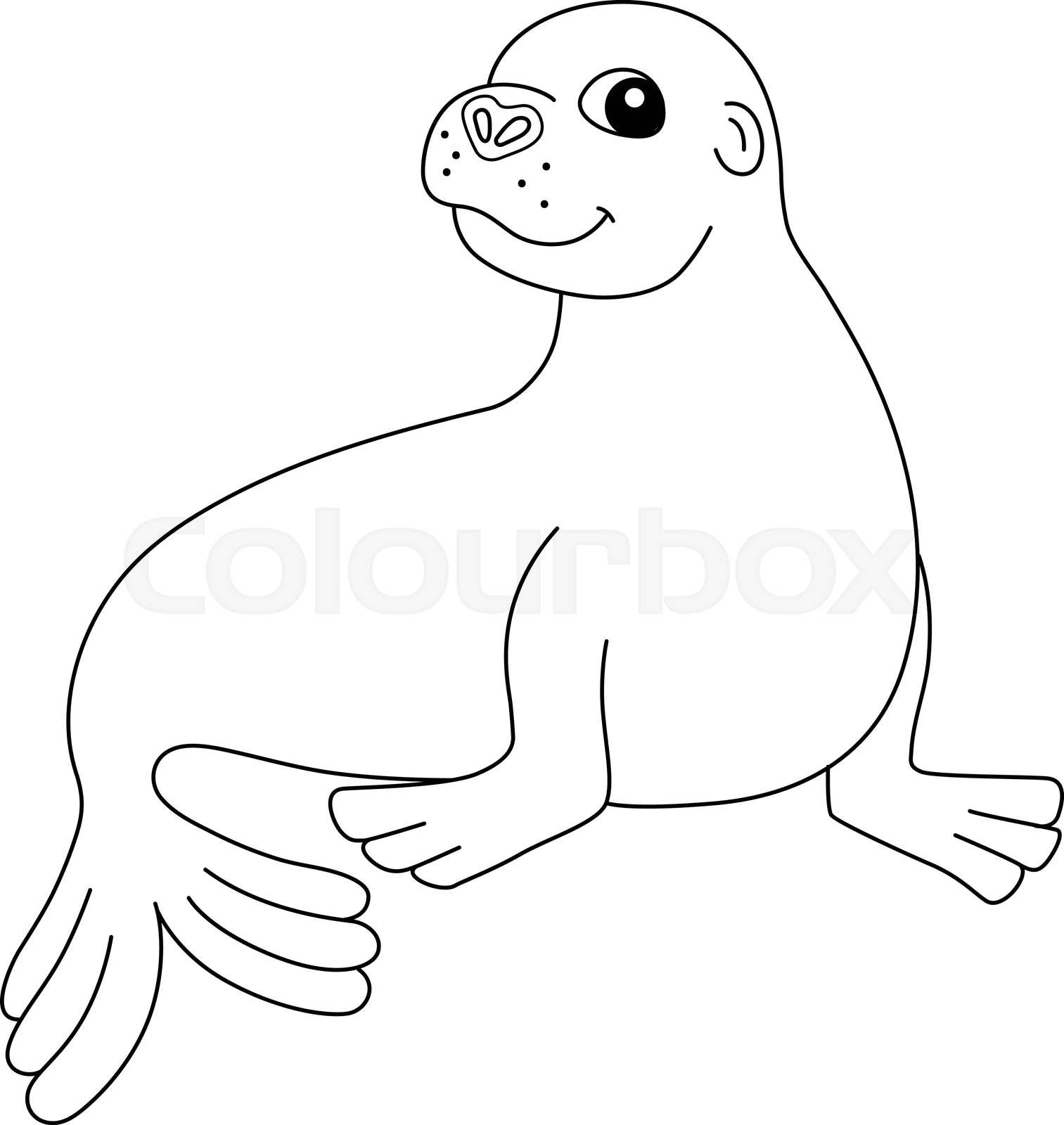 Sea lion animal coloring page isolated for kids stock vector