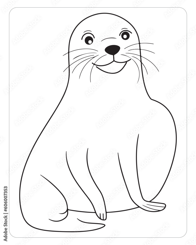 Cut sea lion sea lion vector sea lion illustration sea lion ocean animals animals coloring pages black and white vector