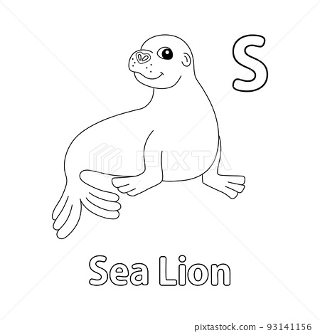Sea lion alphabet abc coloring page s