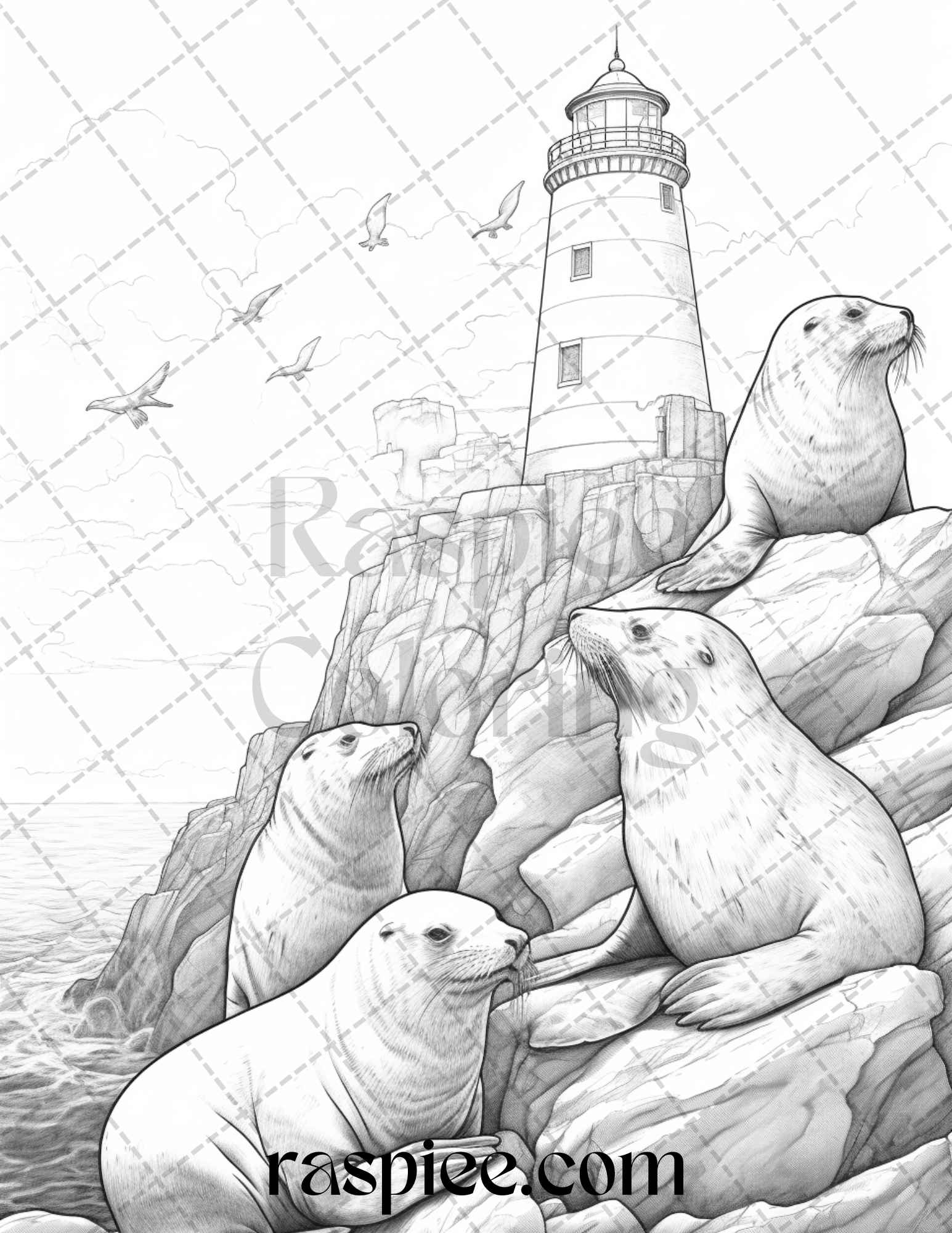 Ocean life grayscale coloring pages printable for adults relaxation an â coloring