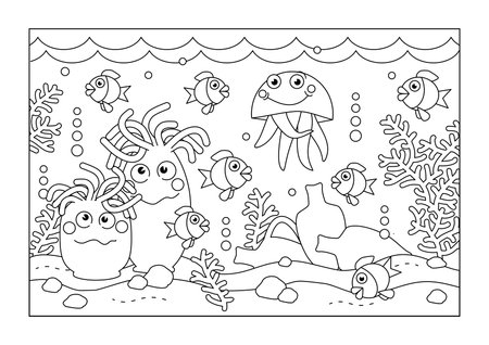 Coloring page puzzle ocean cliparts stock vector and royalty free coloring page puzzle ocean illustrations