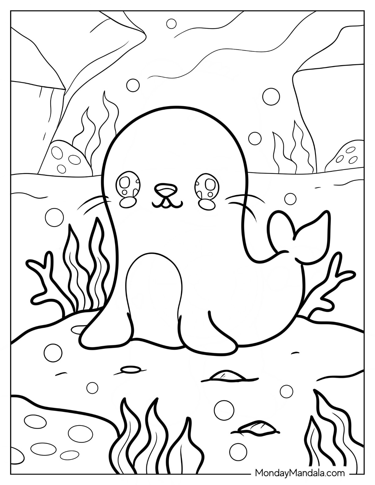 Seal coloring pages free pdf printables