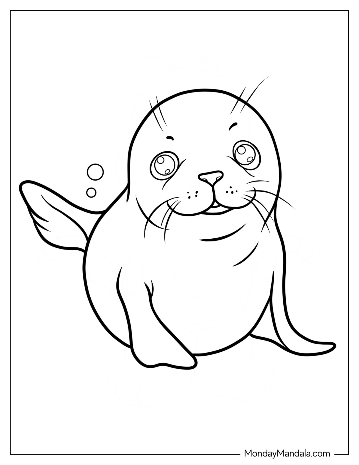 Seal coloring pages free pdf printables