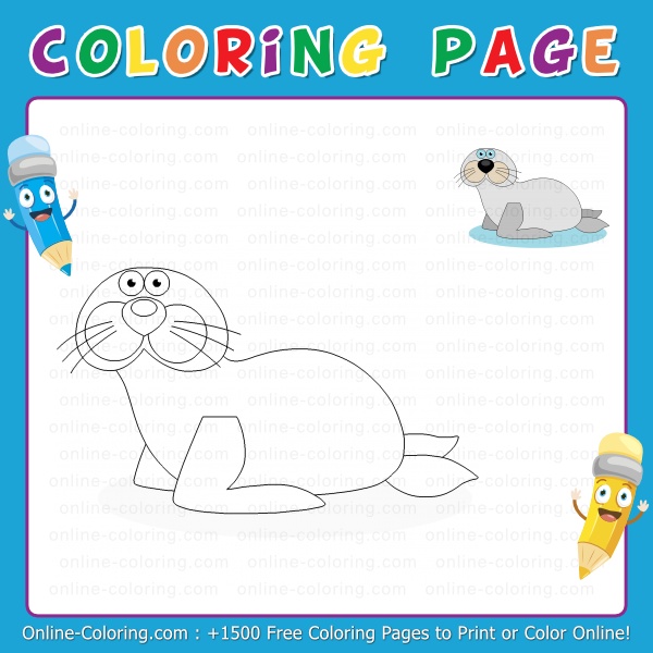 Harbor seal free online coloring page