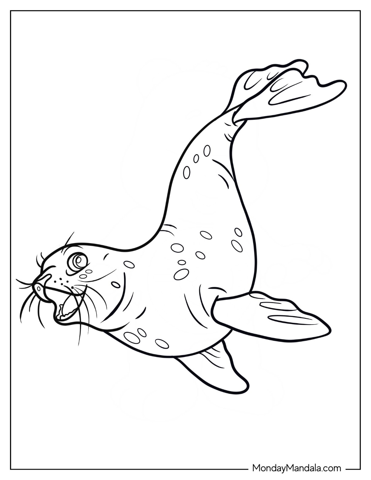 Seal coloring pages free pdf printables