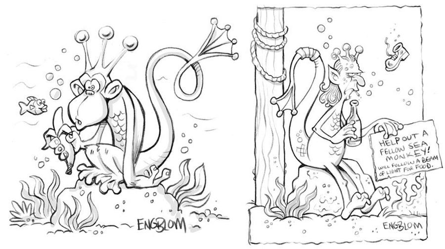 Sea monkey sketches by mengblom on