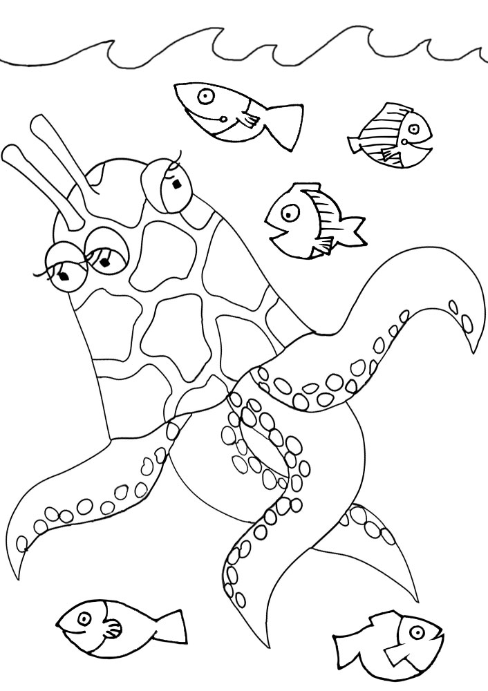 Sea monster louring rooftop post printables