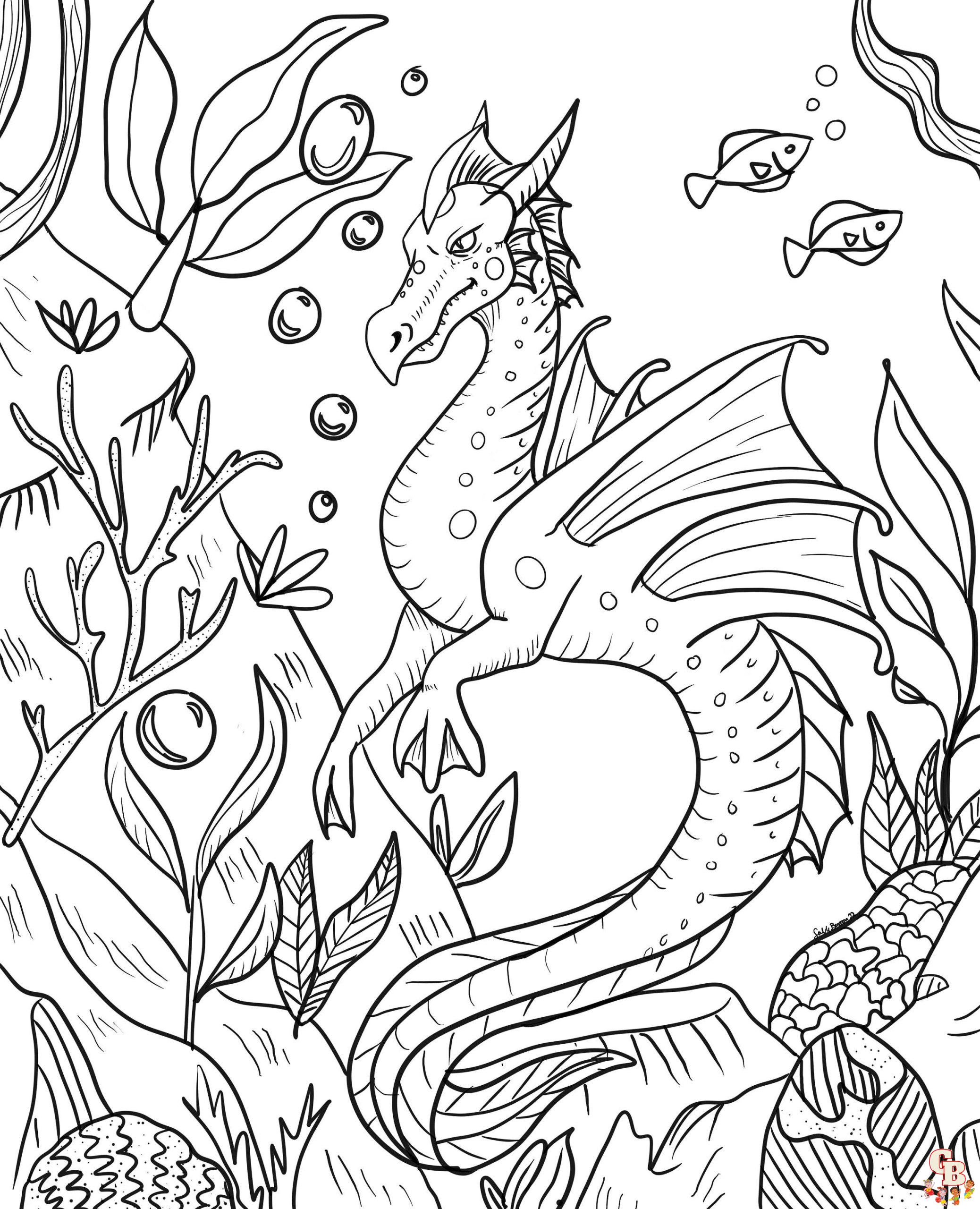 Sea monster coloring pages for kids