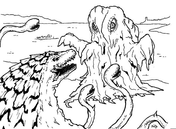 Godzilla facing sea monster coloring pages color luna monster coloring pages monster truck coloring pages coloring pages