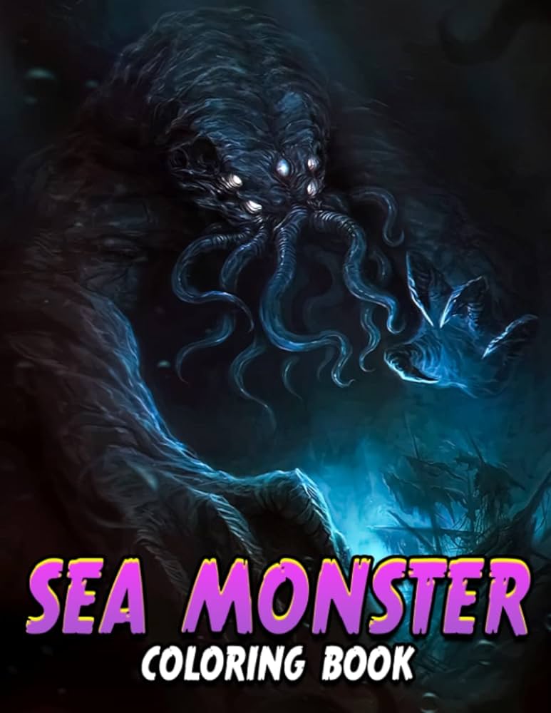 Sea monster coloring book mythology monsters coloring pages with wonderful illustration for adults fun and relax an ideal gift for special occasions joy rainbow books