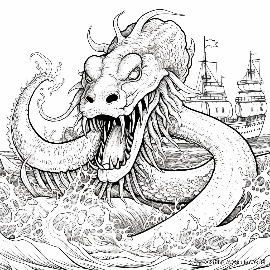 Sea monster coloring pages