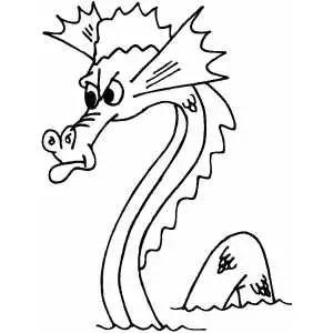 Angry sea serpent coloring page