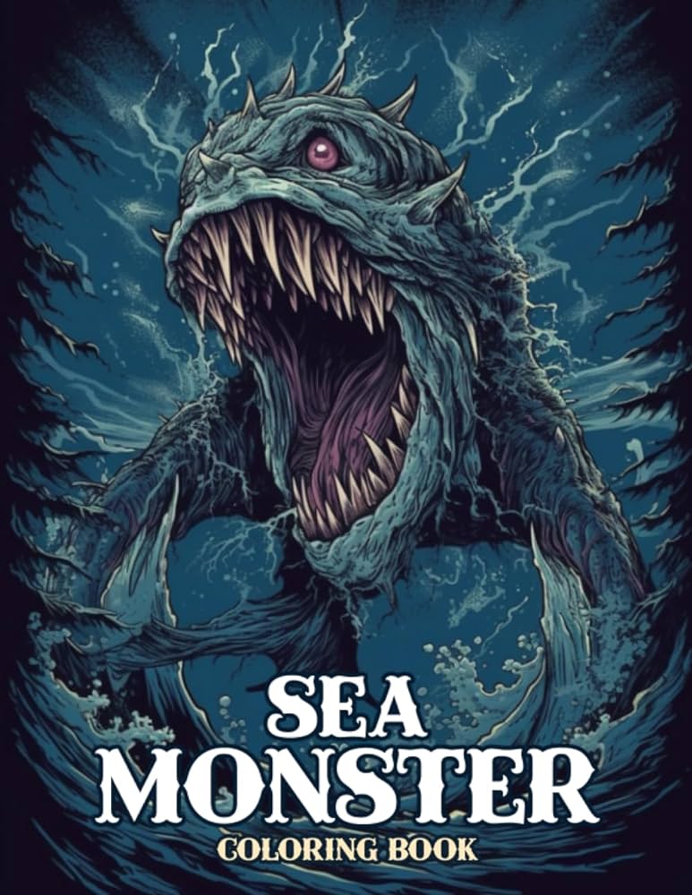 Sea monster loring book explore mythical loring pages depicting majestic sea monsters from ancient folklore and maritime tales john w roberts books