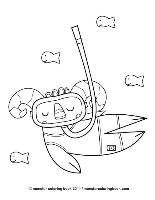 Under the sea monster coloring page if you color this monsâ