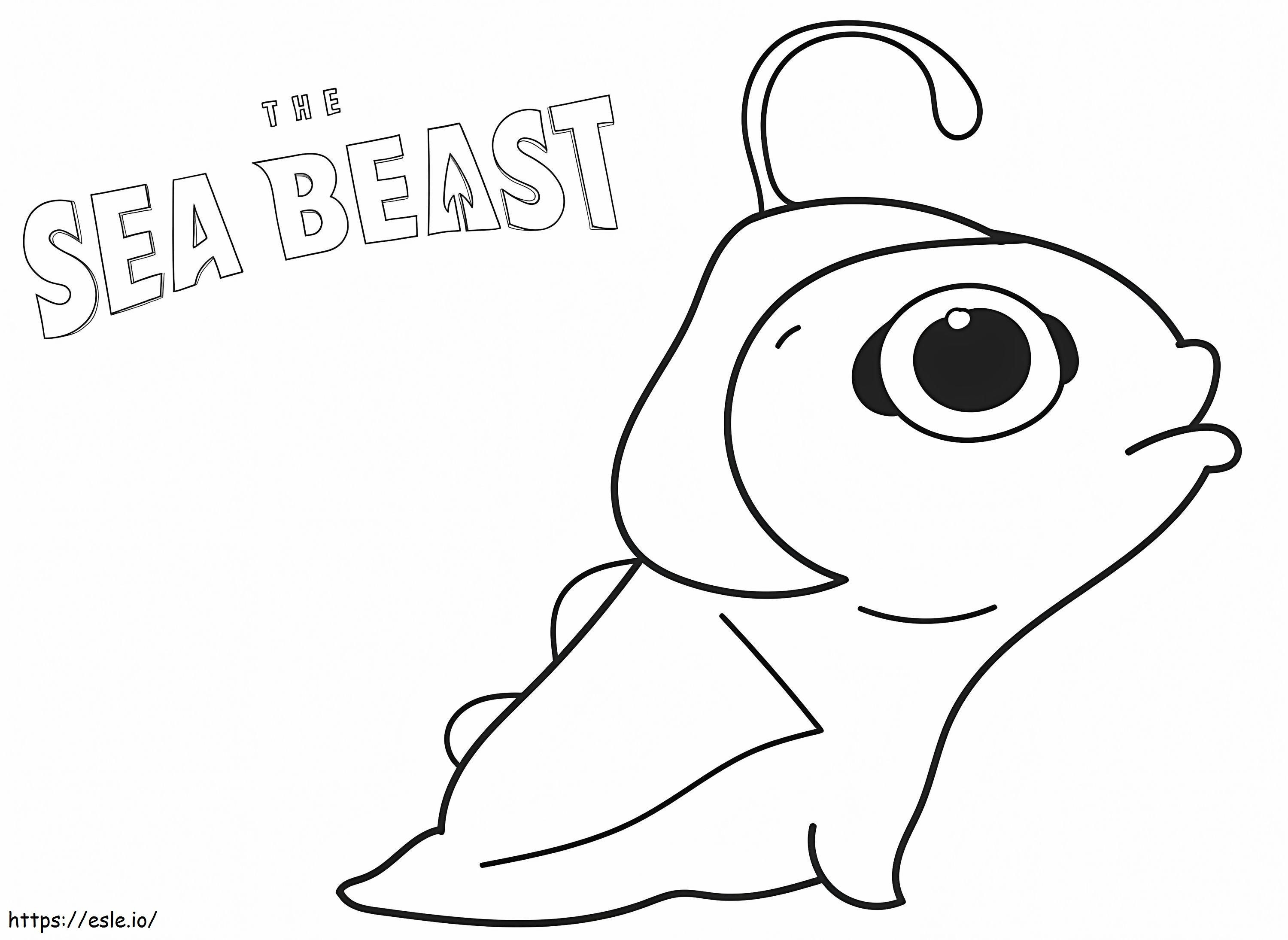 Cute monster from the sea beast coloring page